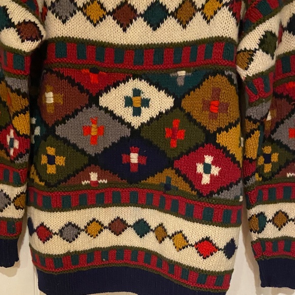 Vintage Wool Colorful Geometric Pattern Sweater - Picture 5 of 13